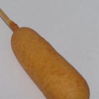 Jumbo Corn Dog · Battered and deep fried sausage on a stick.