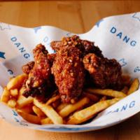 Saigonese BBQ Wings (GF) with Fries · 6 jumbo wings with Saigon-style sweet sauce, a hint of lemongrass, and house blend spices. S...