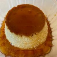 Flan · Sweetened egg custard topped with caramelized sugar
