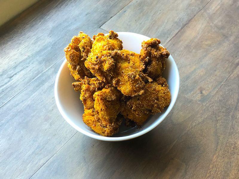 Cornmeal Chicken Nuggets · cornmeal fried chicken nuggets w/ lemon pepper ranch