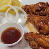 Silly Sweet and Sour Wings · Fried Chicken wings covered in our sweet and sour sauce. (3 Pieces)