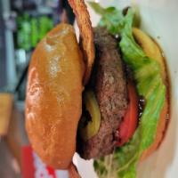 Bison Burger with Jicama Fries · Served w/ Your Choice of Organic Lettuce, Organic Tomato, Organic Onion, Organic Mayo, and D...