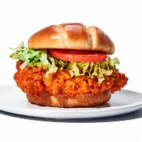 Hooters Original Buffalo Chicken Sandwich · When you crave wings, but only a sandwich will do. Hey, it happens. Hand-breaded chicken bre...
