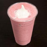Strawberry Splash Smoothie · Vanilla yogurt, strawberries, and apple juice.