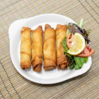 Rekakat Mezza · Blend of 3 cheeses wrapped in a thin phyllo dough and lightly fried.
