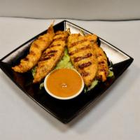 4 Piece Satay · Chicken strips on skewers served with peanut sauce.