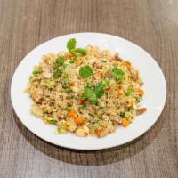 42. Special Fried Rice · Shrimp and barbecue pork. Fried rice with scrambled egg, pea, carrot, and onion.
