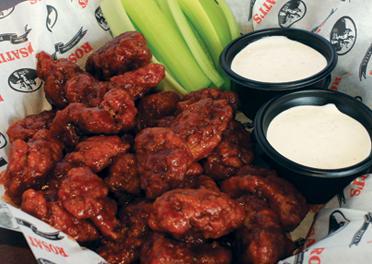 Boneless Wings · Rosati's wings are tossed in the sauce of your choice , side of dipping sauce & celery sticks and carrot sticks.