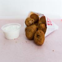 Breaded Mushrooms with Ranch · Mushrooms served with homemade ranch dressing.