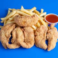 11. Chicken Tenders Dinner · Breaded or battered crispy chicken.