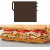 Chipotle Turkey Sub · Turkey with cheddar, lettuce, tomatoes, onions, and chipotle mayo