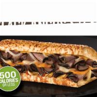 Black Angus Sub · Black Angus, all natural provolone and cheddar, sauteed mushrooms and onions, and zesty gril...