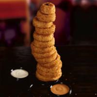 Towering Onion Rings® · 13 crispy onion rings with Campfire Mayo
and ranch.