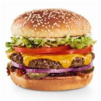 NEW! The Impossible™ Cheeseburger · A delicious, fire-grilled patty made from plants.
Red’s pickle relish, red onions, pickles, ...