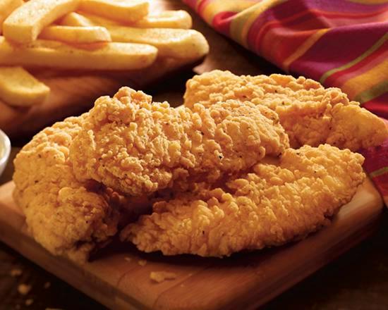 Clucks & Fries® · Chicken tenders and Bottomless Steak Fries®
with ranch.