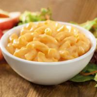 Mac It Yours · Macaroni and creamy cheese sauce.