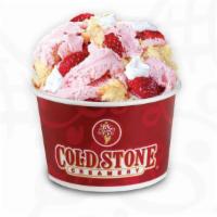 Surrender to Strawberry™ · Strawberry Ice Cream with Strawberries, Yellow Cake and Whipped Topping.