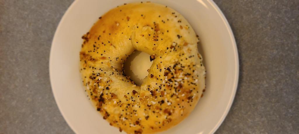 Everything bagel toasted w/ butter · 