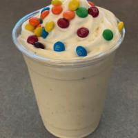 M & M Milkshake · Vanilla Ice Cream w/ M&M's inside & out, topped with whipped cream
