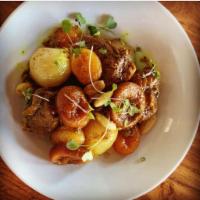 Duck tagine · Shallot onions, Turkish apricots, dry figs, almonds