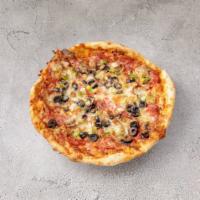 Depalmas Traditional Combo Pizza · Pepperoni, Italian‏ sausage, mushrooms, onions, green peppers and black olives.