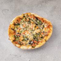 The Veggie Combo Pizza · Tomatoes, mushrooms, onions, green peppers, spinach and black olives.