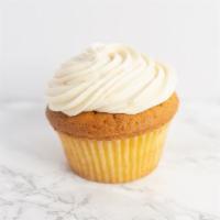 vanilla cupcake with salted caramel buttercream · A delicious light + fluffy vanilla cupcake topped with sweet + creamy salted caramel butterc...