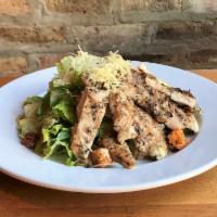 Caesar Salad · Romaine, croutons, Parmesan cheese, and Caesar dressing. Add grilled chicken for an addition...