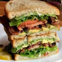 B.A.L.T. Sandwich · Hickory-smoked peppered bacon, avocado, lettuce, tomato, mayo, and sourdough. Served with fr...