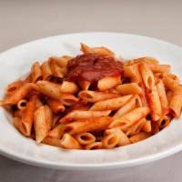 Mostaccioli Entree · Served with marinara sauce, a roll and Parmesan cheese. 