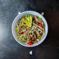 Factory Salad · Hearts of romaine, sweet red onion, roasted red peppers, grilled chicken breast, smoked baco...