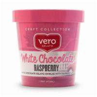 White Chocolate Raspberry  · White chocolate gelato swirled with raspberry jam