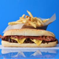 Bacon Cheesesteak Combo · Classic Philly Cheesesteak loaded with steak and your choice of cheese and smoked bacon on a...