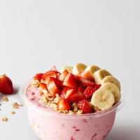 Chunky Strawberry™ · Strawberries, Soymilk, Bananas, Nonfat Greek Yogurt, Organic Granola, Peanut Butter // Toppi...