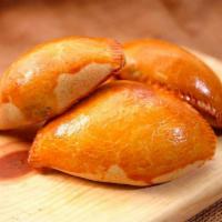 Empanada · 1 piece. empanada, a baked or fried pastry stuffed with meat, cheese, vegetables, fruits and...