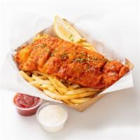 Fish & Chips basket · Crunch beer battered white fish seasoned with our famous cajun blend served with cajun fries...