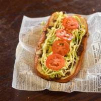 Cheesesteak Hoagie · Lettuce, tomato, mayo, extra virgin olive oil, red vinegar, salt, pepper, choice of meat, ch...