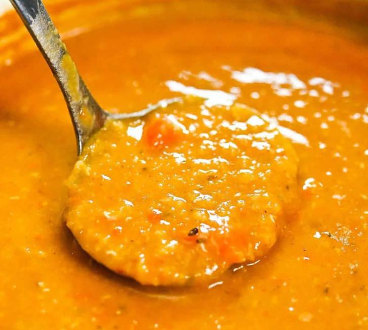 Lentil Soup · Red Lentils, Jalapenos ,Carrots and Potato's all blended Together with Some Spices in a 16 Ounce Container with A Pita bread