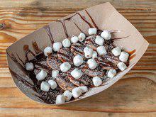 Fa Get it Pancake · Graham cracker crumbs, vanilla marshmallows, and melted Belgian chocolate.