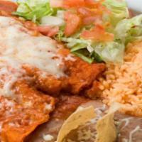 Enchiladas Dinner · Choice of three, choice of cheese, beef, chicken or steak.
