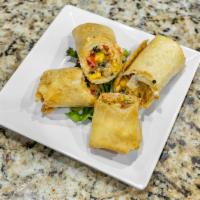 Southwest Rolls · Smoked with chicken meat, black beans, corn, pepper jack cheese, red peppers, spinach all wr...