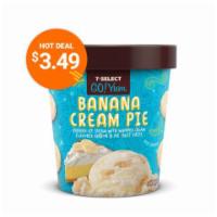 7-Select GoYum Banana Cream Pint · Banana ice cream with whipped cream flavored ribbons and pie crust pieces. You will thank yo...