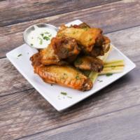 Chicken Wings · Served with celery and your choice of homemade ranch or blue cheese dressing.