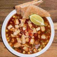 Chicken Chili · Chicken breast chunks with pinto beans and veggies in a seasoned tomato broth. When life kee...