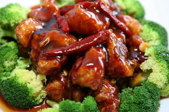 5. General Tso's Chicken Chef's Suggestion · Breaded chunks of chicken in sweet and spicy sauce over broccoli. Served with white rice. 