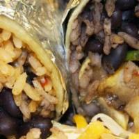 Burrito Grande · 12' steamed flour tortilla with choice of filling, beans (black, pinto or refried), cheese, ...