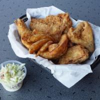 1/2 Chicken Mixed · Breast, wing, leg and thigh. Includes Jo Jo potato wedges and coleslaw.