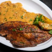 Grilled Redfish · 1 piece of Grilled redfish with your choice of main dish and one side  