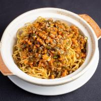 Hangkow Hot Dry Noodle ‘ReGanMian’ (VG) by China Live Signatures · By China Live Signatures. Chewy Wok-dried Noodles, Sesame Paste, Pickled Mustard Greens, Sna...
