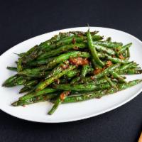 Sichuan Blistered Green Beans (VG) · Yunnan Olive, Pickled Radish, Salted Plum, Mushroom & Toon Paste . Contains gluten, and soy....
